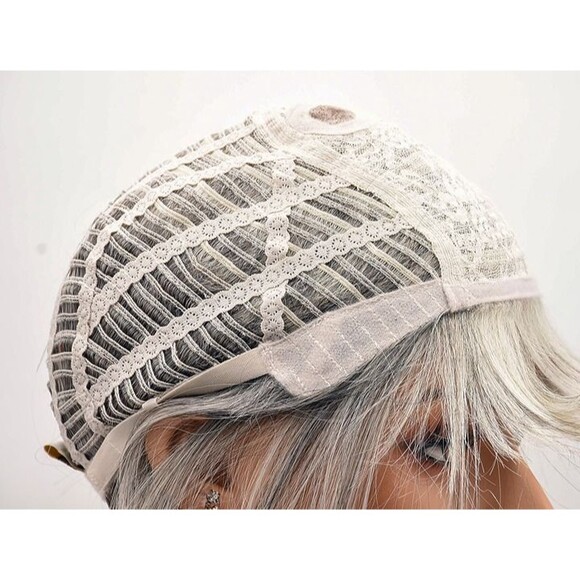 TANDI Wig by Envy, Envyhair Human Hair/Synthetic Blend, Medium Grey, NEW main image 6